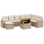 Set de sofás de jardín 9 pzas con cojines ratán sintético beige de , Conjuntos de jardín - Ref: Foro24-3271450, Precio: 596,6...