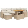 Set sofás de jardín 7 piezas y cojines ratán sintético beige de , Conjuntos de jardín - Ref: Foro24-3275592, Precio: 498,13 €...