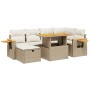 Set sofás de jardín 7 piezas y cojines ratán sintético beige de , Conjuntos de jardín - Ref: Foro24-3276145, Precio: 547,72 €...