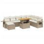 Set de sofás de jardín 9 pzas con cojines ratán sintético beige de , Conjuntos de jardín - Ref: Foro24-3275739, Precio: 617,7...