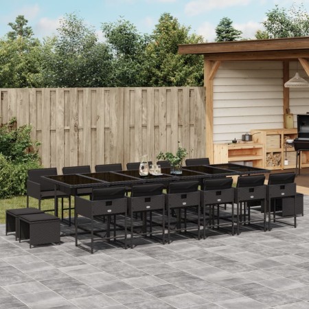 Set de muebles jardín 17 pzas con cojines ratán sintético negro de , Conjuntos de jardín - Ref: Foro24-3211363, Precio: 871,3...