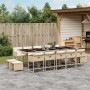 Set comedor de jardín con cojines 15 pzas ratán sintético beige de , Conjuntos de jardín - Ref: Foro24-3211354, Precio: 766,9...