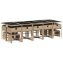 Set comedor de jardín con cojines 15 pzas ratán sintético beige de , Conjuntos de jardín - Ref: Foro24-3211354, Precio: 766,9...