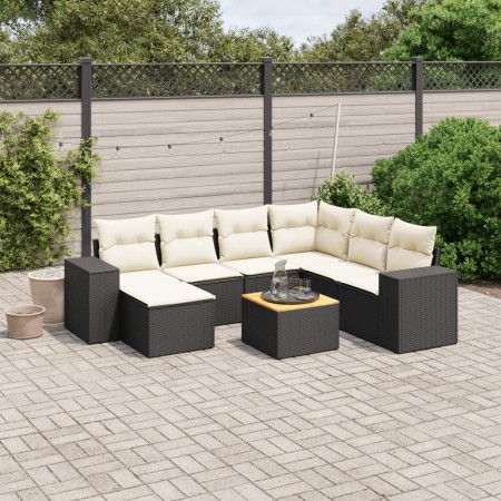 Set de sofás de jardín 8 piezas y cojines ratán sintético negro de , Conjuntos de jardín - Ref: Foro24-3257890, Precio: 474,0...