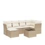 Set sofás de jardín 7 piezas y cojines ratán sintético beige de , Conjuntos de jardín - Ref: Foro24-3263184, Precio: 459,17 €...