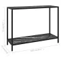 Console table black tempered glass 100x35x75 cm by vidaXL, Side tables - Ref: Foro24-322838, Price: 80,96 €, Discount: %