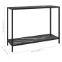 Mesa de consola negro vidrio templado 100x35x75 cm de vidaXL, Mesas auxiliares - Ref: Foro24-322838, Precio: 78,96 €, Descuen...