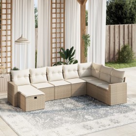 Juego de sofás de jardín con cojines beige 8 pzas ratán PE de , Conjuntos de jardín - Ref: Foro24-3263584, Precio: 531,77 €, ...