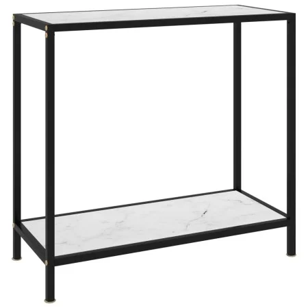 Mesa de consola blanco vidrio templado 80x35x75 cm de vidaXL, Mesas auxiliares - Ref: Foro24-322833, Precio: 56,47 €, Descuen...