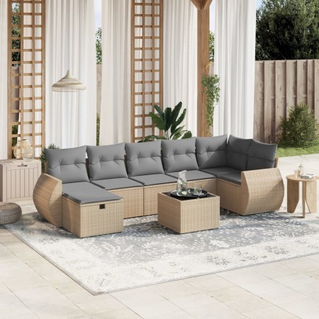 Juego de sofás jardín con cojines beige mezcla 8 pzas ratán PE de , Conjuntos de jardín - Ref: Foro24-3264135, Precio: 502,02...