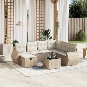 Juego de sofás de jardín con cojines beige 8 pzas ratán PE de , Conjuntos de jardín - Ref: Foro24-3264154, Precio: 548,98 €, ...