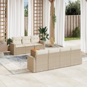 Juego de sofás de jardín con cojines beige 8 pzas ratán PE de , Conjuntos de jardín - Ref: Foro24-3256359, Precio: 564,39 €, ...