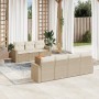 Juego de sofás de jardín con cojines beige 8 pzas ratán PE de , Conjuntos de jardín - Ref: Foro24-3256359, Precio: 564,39 €, ...