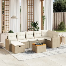 Juego de sofás de jardín con cojines beige 8 pzas ratán PE de , Conjuntos de jardín - Ref: Foro24-3264845, Precio: 501,70 €, ...