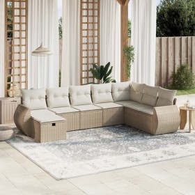 Juego de sofás de jardín con cojines beige 8 pzas ratán PE de , Conjuntos de jardín - Ref: Foro24-3264204, Precio: 565,87 €, ...