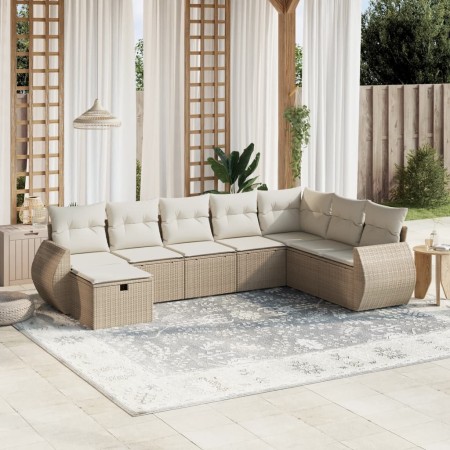 Juego de sofás de jardín con cojines beige 8 pzas ratán PE de , Conjuntos de jardín - Ref: Foro24-3264204, Precio: 565,87 €, ...
