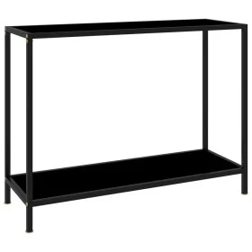 Mesa de consola negro vidrio templado 100x35x75 cm de vidaXL, Mesas auxiliares - Ref: Foro24-322836, Precio: 63,21 €, Descuen...
