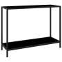 Black tempered glass console table 100x35x75 cm by vidaXL, Side tables - Ref: Foro24-322836, Price: 63,21 €, Discount: %