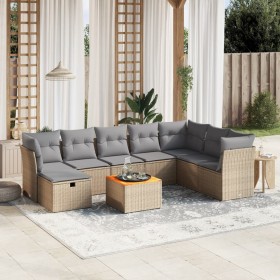 Juego de sofás jardín con cojines beige mezcla 9 pzas ratán PE de , Conjuntos de jardín - Ref: Foro24-3264762, Precio: 511,49...