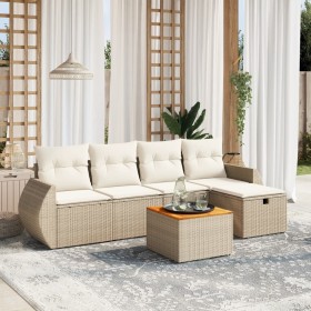 Juego de sofás jardín con cojines 6 pzas ratán sintético beige de , Conjuntos de jardín - Ref: Foro24-3265055, Precio: 400,03...