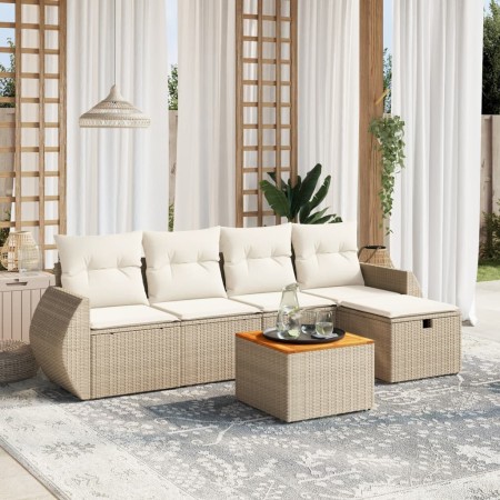 Juego de sofás jardín con cojines 6 pzas ratán sintético beige de , Conjuntos de jardín - Ref: Foro24-3265055, Precio: 400,03...