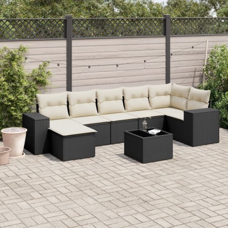 Set de sofás de jardín 8 piezas y cojines ratán sintético negro de , Conjuntos de jardín - Ref: Foro24-3255223, Precio: 477,8...