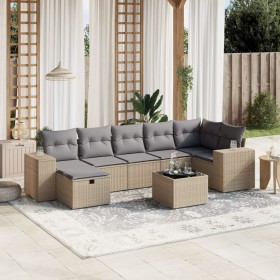 Juego de sofás jardín con cojines beige mezcla 8 pzas ratán PE de , Conjuntos de jardín - Ref: Foro24-3264445, Precio: 508,43...