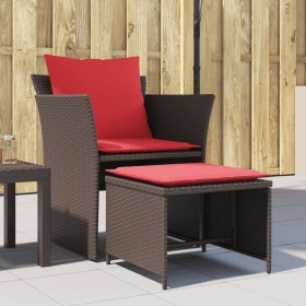 Sillón de jardín con reposapiés ratán sintético marrón de , Conjuntos de jardín - Ref: Foro24-368622, Precio: 122,96 €, Descu...