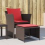 Sillón de jardín con reposapiés ratán sintético marrón de , Conjuntos de jardín - Ref: Foro24-368622, Precio: 122,96 €, Descu...