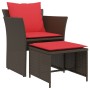 Sillón de jardín con reposapiés ratán sintético marrón de , Conjuntos de jardín - Ref: Foro24-368622, Precio: 122,96 €, Descu...
