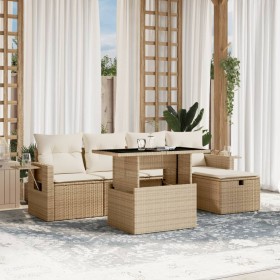 Juego de sofás jardín con cojines 6 pzas ratán sintético beige de , Conjuntos de jardín - Ref: Foro24-3274968, Precio: 425,58...