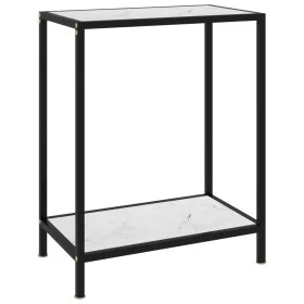 Mesa de consola vidrio templado blanco 60x35x75 cm de vidaXL, Mesas auxiliares - Ref: Foro24-322829, Precio: 54,40 €, Descuen...