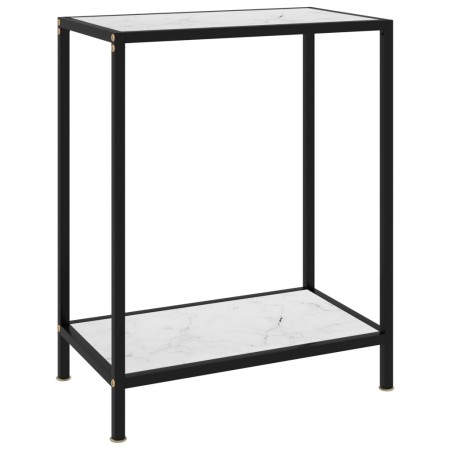 Mesa de consola vidrio templado blanco 60x35x75 cm de vidaXL, Mesas auxiliares - Ref: Foro24-322829, Precio: 55,62 €, Descuen...