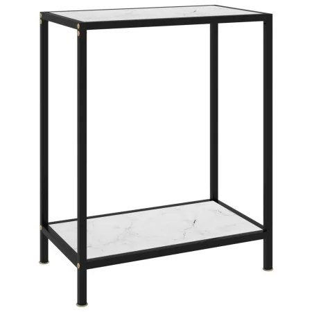 Mesa de consola vidrio templado blanco 60x35x75 cm de vidaXL, Mesas auxiliares - Ref: Foro24-322829, Precio: 54,40 €, Descuen...