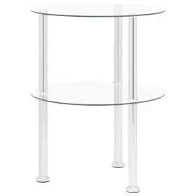 Mesa auxiliar 2 niveles vidrio templado transparente 38 cm de vidaXL, Mesas auxiliares - Ref: Foro24-322787, Precio: 32,38 €,...