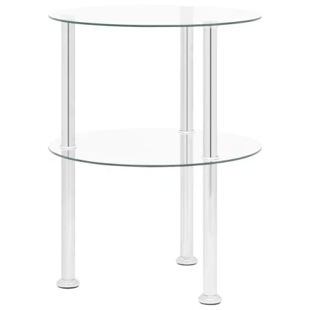 Side table with 2 levels, made of transparent tempered glass, 38 cm. by vidaXL, Side tables - Ref: Foro24-322787, Price: 32,3...