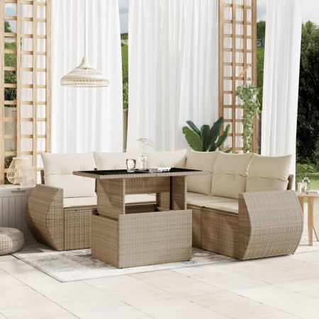 Juego de sofás jardín con cojines 6 pzas ratán sintético beige de , Conjuntos de jardín - Ref: Foro24-3268528, Precio: 483,47...