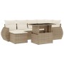 Set sofás de jardín 7 piezas y cojines ratán sintético beige de , Conjuntos de jardín - Ref: Foro24-3268678, Precio: 529,63 €...
