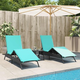 Tumbonas con mesita 2 unidades ratán sintético negro de , Tumbonas - Ref: Foro24-4002718, Precio: 313,24 €, Descuento: %