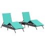 Tumbonas con mesita 2 unidades ratán sintético negro de , Tumbonas - Ref: Foro24-4002718, Precio: 313,24 €, Descuento: %