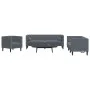 Set sofás Chesterfield con cojines 3 pzs terciopelo gris oscuro de , Sofás - Ref: Foro24-3209282, Precio: 801,07 €, Descuento: %
