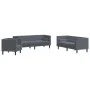 Set sofás Chesterfield con cojines 3 pzs terciopelo gris oscuro de , Sofás - Ref: Foro24-3209282, Precio: 801,07 €, Descuento: %
