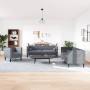 Set sofás Chesterfield con cojines 3 pzs terciopelo gris oscuro de , Sofás - Ref: Foro24-3209282, Precio: 646,99 €, Descuento: %