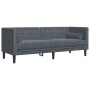 Set sofás Chesterfield con cojines 3 pzs terciopelo gris oscuro de , Sofás - Ref: Foro24-3209282, Precio: 801,07 €, Descuento: %