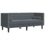 Set sofás Chesterfield con cojines 3 pzs terciopelo gris oscuro de , Sofás - Ref: Foro24-3209282, Precio: 801,07 €, Descuento: %