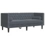Set sofás Chesterfield con cojines 3 pzs terciopelo gris oscuro de , Sofás - Ref: Foro24-3209282, Precio: 646,99 €, Descuento: %