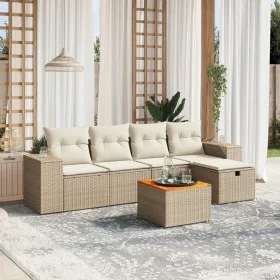Juego de sofás jardín con cojines 6 pzas ratán sintético beige de , Conjuntos de jardín - Ref: Foro24-3265167, Precio: 406,27...