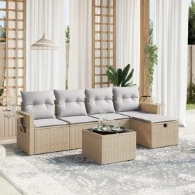 Juego de sofás jardín con cojines beige mezcla 6 pzas ratán PE de , Conjuntos de jardín - Ref: Foro24-3263785, Precio: 358,77...