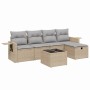 Juego de sofás jardín con cojines beige mezcla 6 pzas ratán PE de , Conjuntos de jardín - Ref: Foro24-3263785, Precio: 359,27...