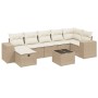 Juego de sofás de jardín con cojines beige 8 pzas ratán PE de , Conjuntos de jardín - Ref: Foro24-3264464, Precio: 529,69 €, ...